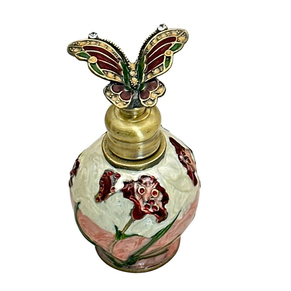 Evenchae Butterfly & Flowers Glass Perfume Bottle, 6 ml, Empty - w/Gift Bag - Picture 2 of 7